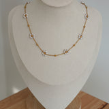 Stationed Flower Chain Necklace