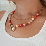 Beaded Heart Layered Necklace