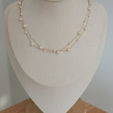 Pearl Chain Necklace 18K Gold Dipped Stainless Steel