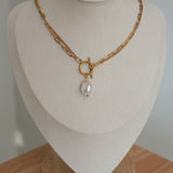 Center Clasp Layered Chain Necklace