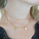 18k Sequin Pendant Necklace