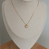 18K Gold Heart Pendant Necklace – Stainless Steel