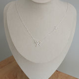 Double Bow Tie Charm Necklace – Sterling Silver