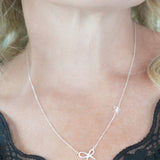 Double Bow Tie Charm Necklace – Sterling Silver