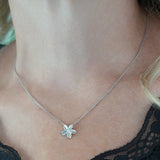 Dainty Flower Pendant Necklace – Sterling Silver