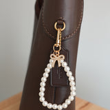 Pearl Bow Heart Seashell Bag Charm Keychain