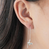 Tiny Butterfly Threader Earrings – Sterling Silver