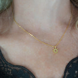 Dainty Sun Charm Layering Necklace – 925 Sterling Silver