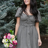 The Harper Black Gingham Dress