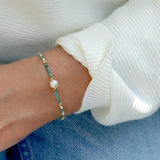 Zebra Camouflage Rice Pearl Single Pearl Bracelet