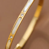 18K Aurora Hinged Bangle Bracelet