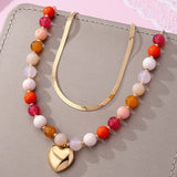 Beaded Heart Layered Necklace
